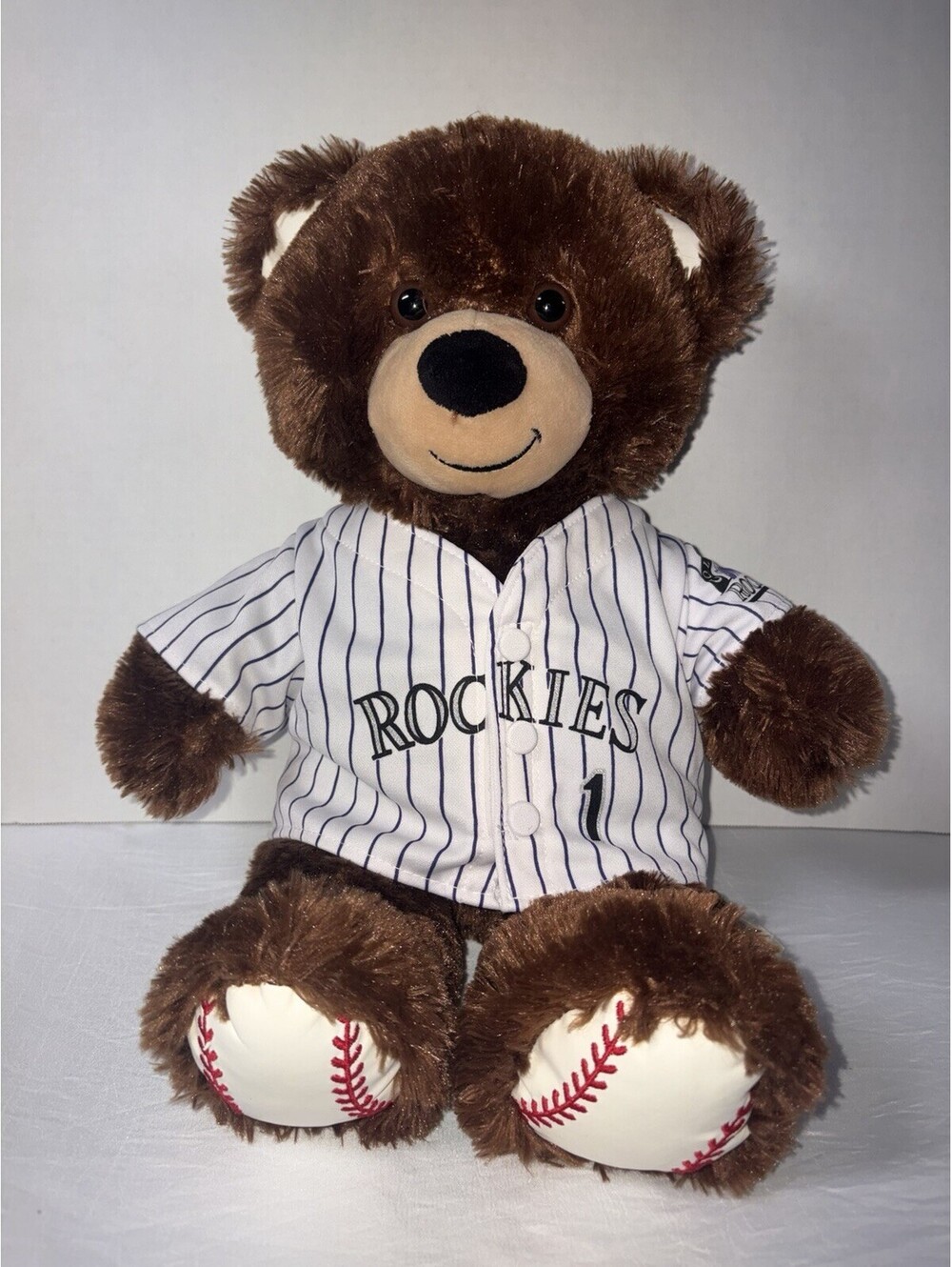 Build-A-Bear Baseball Ears & Feet W/ MLB Colorado Rockies Jersey